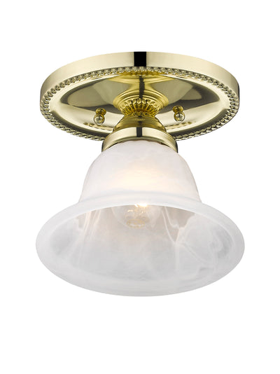 1 Light Polished Brass Ceiling Mount Semi Flush Livex