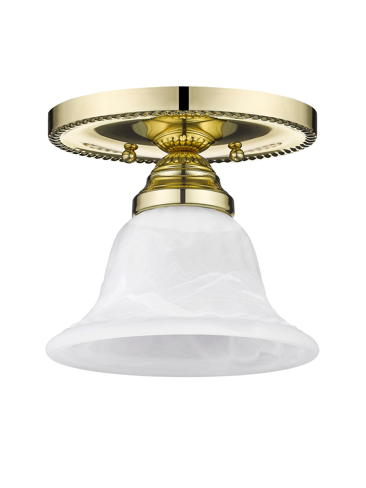 1 Light Polished Brass Ceiling Mount Semi Flush Livex