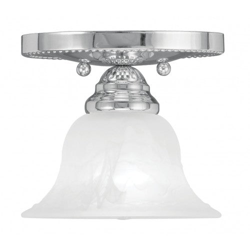 1 Light Polished Chrome Ceiling Mount Semi Flush Livex