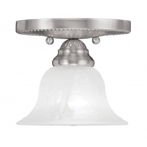 1 Light Brushed Nickel Ceiling Mount Semi Flush Livex