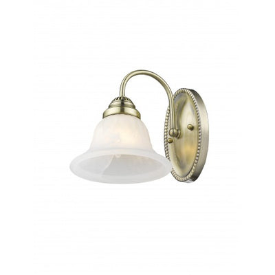 1 Light Antique Brass Bath Light Wall Sconce Livex