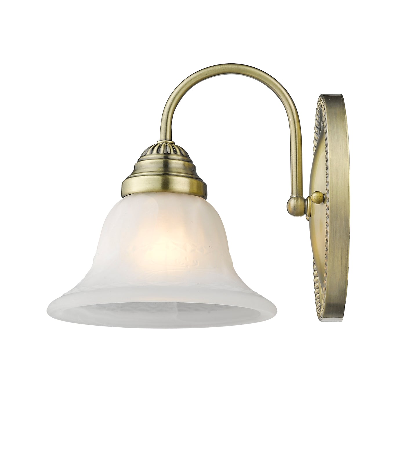 1 Light Antique Brass Bath Light Wall Sconce Livex