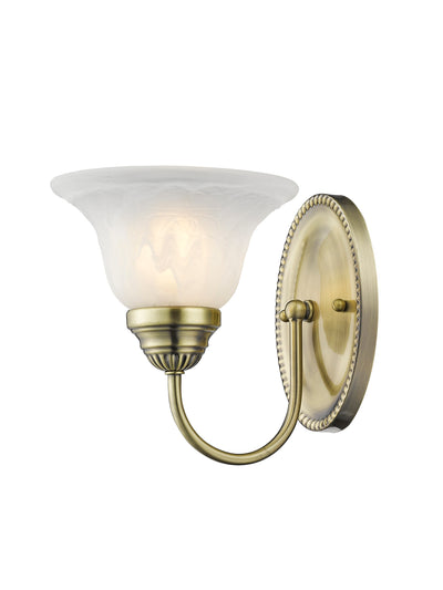 1 Light Antique Brass Bath Light Wall Sconce Livex