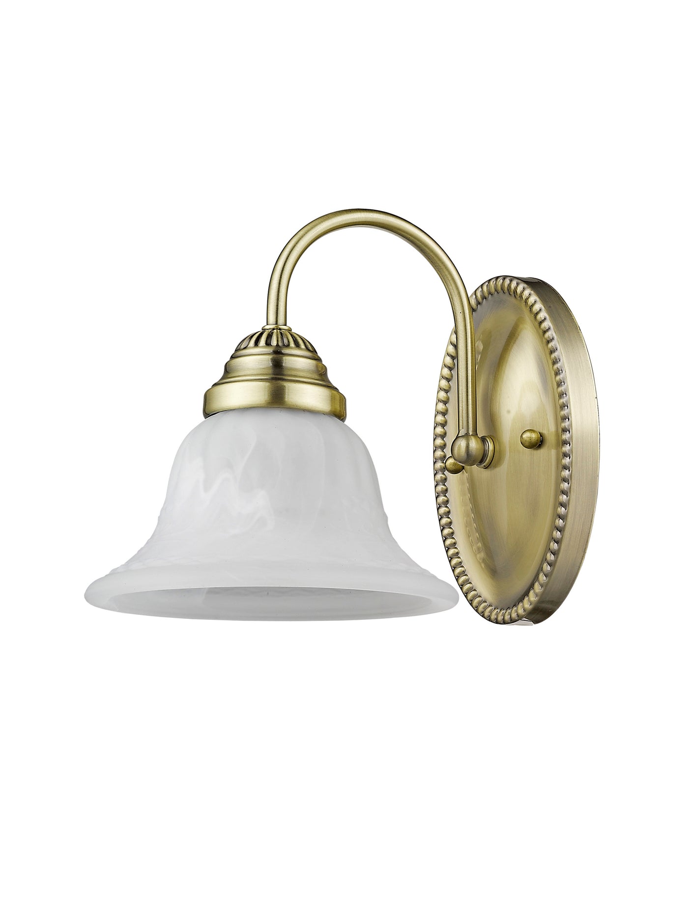 1 Light Antique Brass Bath Light Wall Sconce Livex