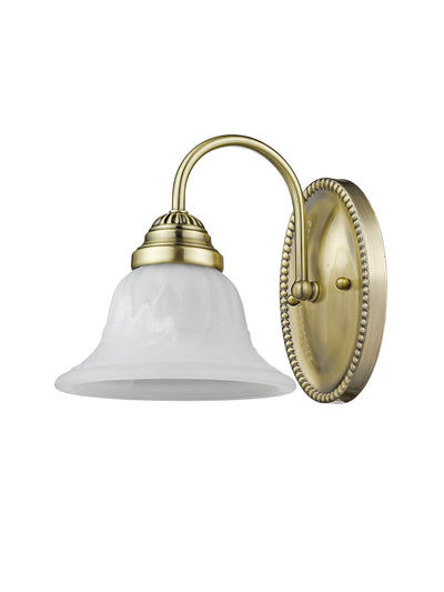 1 Light Antique Brass Bath Light Wall Sconce Livex