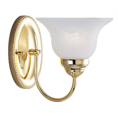 1 Light Polished Brass Bath Light Wall Sconce Livex