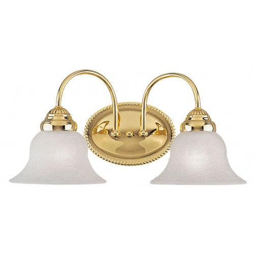 2 Light Polished Brass Bath Light Wall Sconce Livex