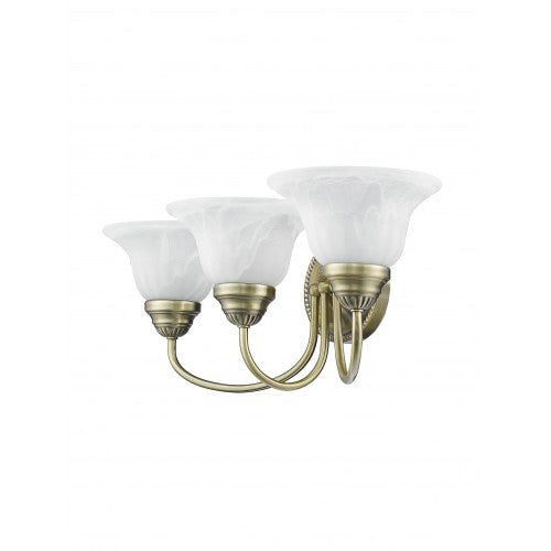 3 Light Antique Brass Bath Light Wall Sconce Livex