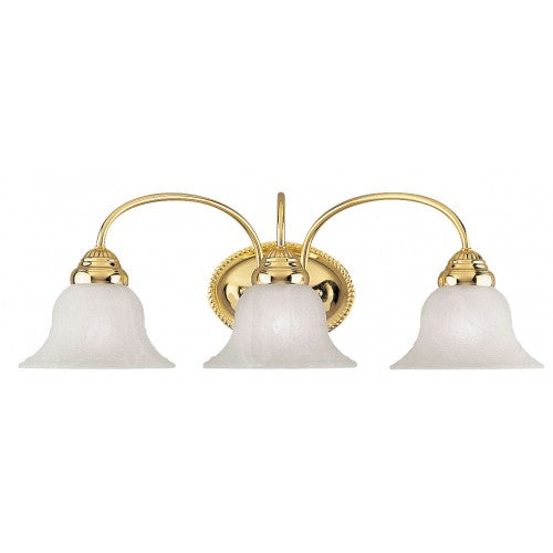 3 Light Polished Brass Bath Light Wall Sconce Livex