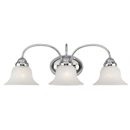 3 Light Polished Chrome Bath Light Wall Sconce Livex