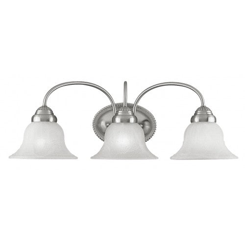 3 Light Brushed Nickel Bath Light Wall Sconce Livex