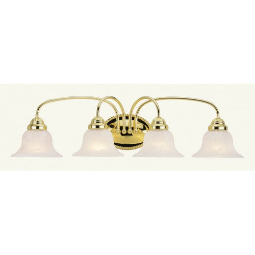 4 Light Polished Brass Bath Light Wall Sconce Livex