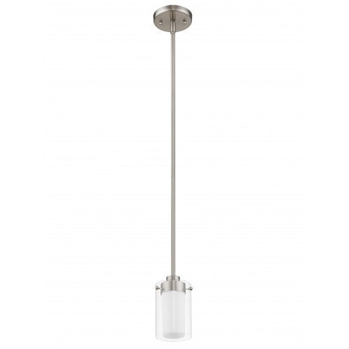 1 Light Brushed Nickel Single Pendant Pendant Livex