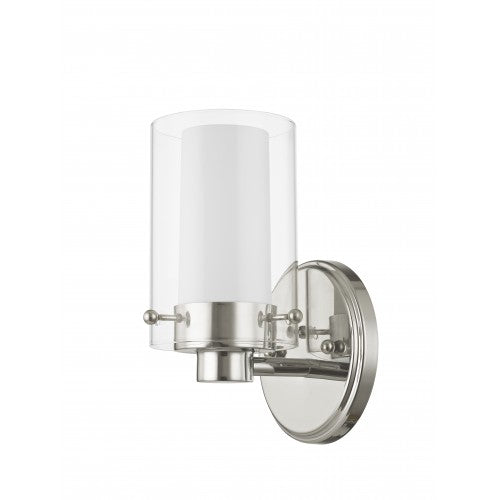 1 Light Polished Chrome Bath Light Wall Sconce Livex