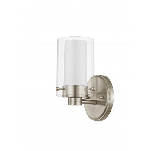 1 Light Brushed Nickel Bath Light Wall Sconce Livex