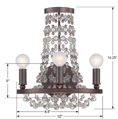 Channing 3 Light Hand Cut Crystal Chocolate Bronze Sconce Wall Sconce Crystorama