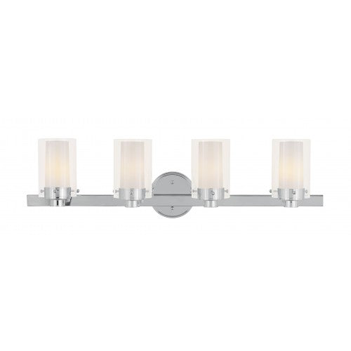 4 Light Polished Chrome Bath Light Wall Sconce Livex