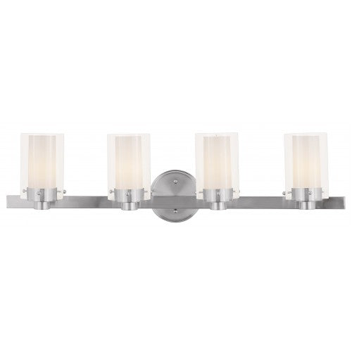 4 Light Brushed Nickel Bath Light Wall Sconce Livex