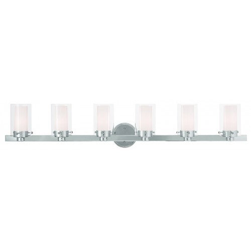 6 Light Polished Chrome Bath Light Wall Sconce Livex