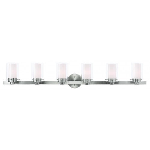 6 Light Brushed Nickel Bath Light Wall Sconce Livex