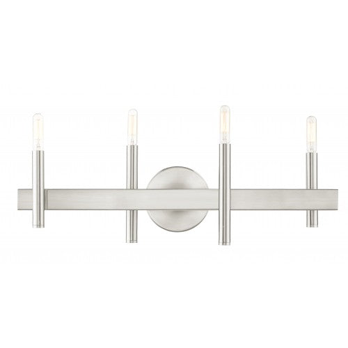 4 Light Brushed Nickel Bath Vanity Wall Sconce Livex