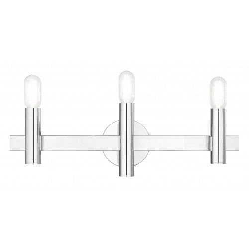 3 Light Polished Chrome Bath Vanity Wall Sconce Livex