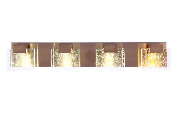 Alamere 4 Light LED Vanity in Satin Brass Bath and Vanity Craftmade