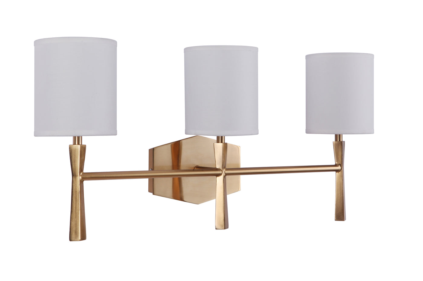 Chatham 3 Light Vanity in Satin Brass Bath and Vanity Craftmade