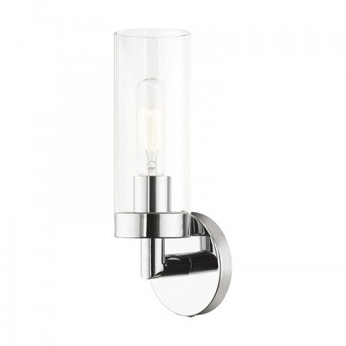 1 Light Polished Chrome ADA Single Sconce Wall Sconce Livex