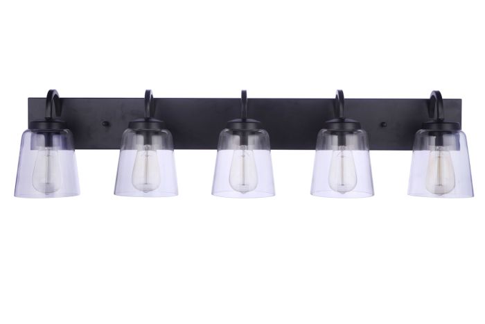 Elsa 5 Light Vanity in Flat Black Bath and Vanity Craftmade