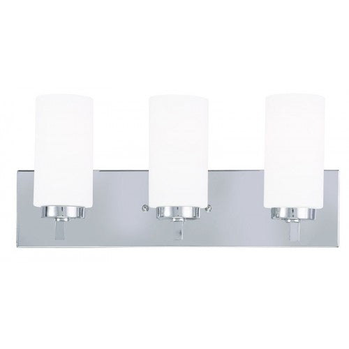 3 Light Polished Chrome Bath Light Wall Sconce Livex