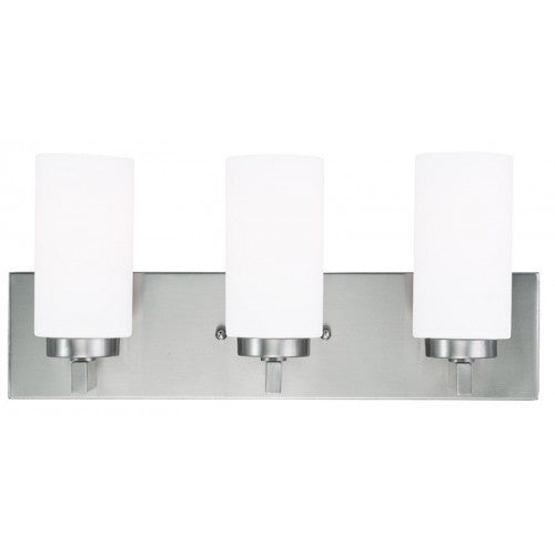 3 Light Brushed Nickel Bath Light Wall Sconce Livex