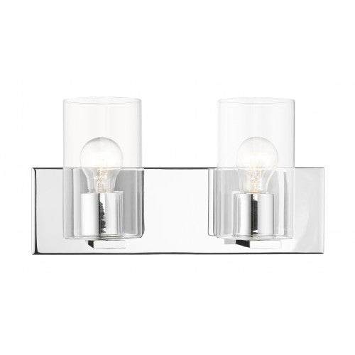 2 Light Polished Chrome Bath Vanity Wall Sconce Livex