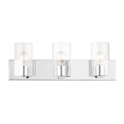 3 Light Polished Chrome Bath Vanity Wall Sconce Livex