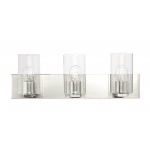 3 Light Brushed Nickel Bath Vanity Wall Sconce Livex