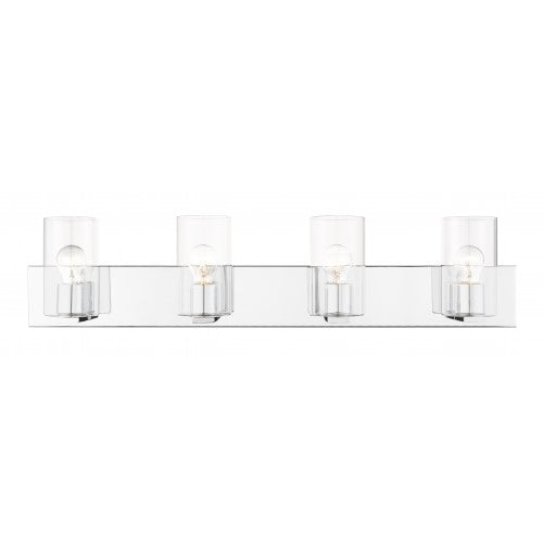 4 Light Polished Chrome Bath Vanity Wall Sconce Livex