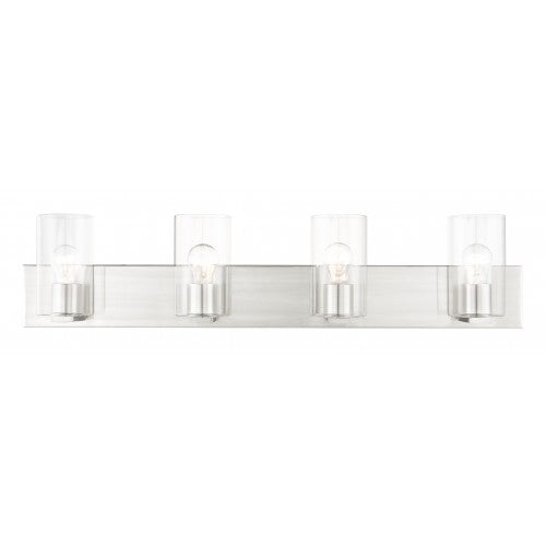 4 Light Brushed Nickel Bath Vanity Wall Sconce Livex