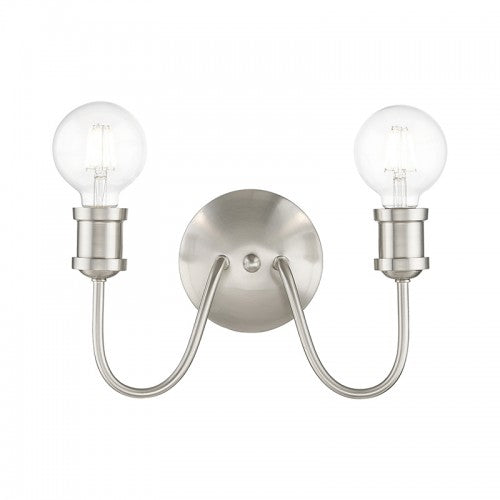 2 Light Brushed Nickel Vanity Sconce Wall Sconce Livex