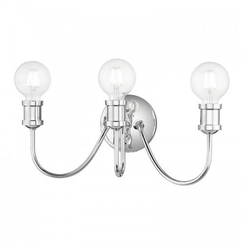 3 Light Polished Chrome Vanity Sconce Wall Sconce Livex