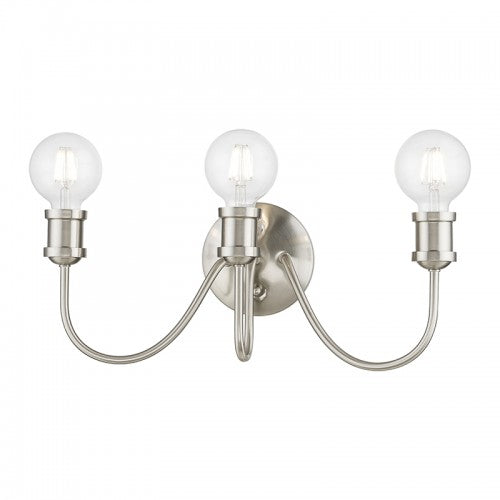 3 Light Brushed Nickel Vanity Sconce Wall Sconce Livex