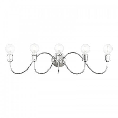 5 Light Polished Chrome Large Vanity Sconce Wall Sconce Livex