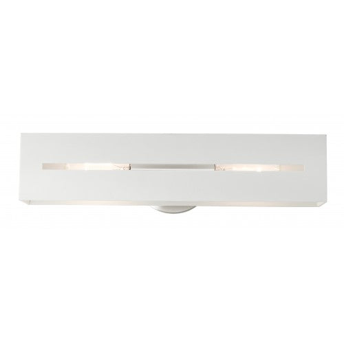 2 Light Textured White with Brushed Nickel Finish Accents ADA Vanity Sconce Wall Sconce Livex