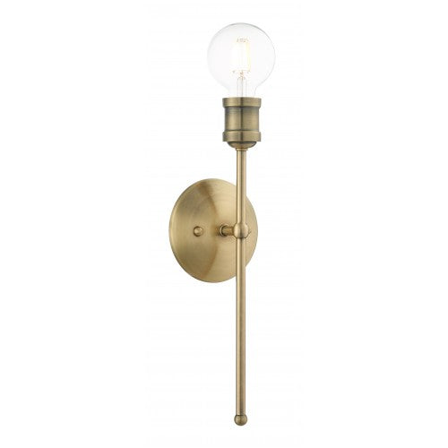 1 Light Antique Brass Wall Sconce Wall Sconce Livex