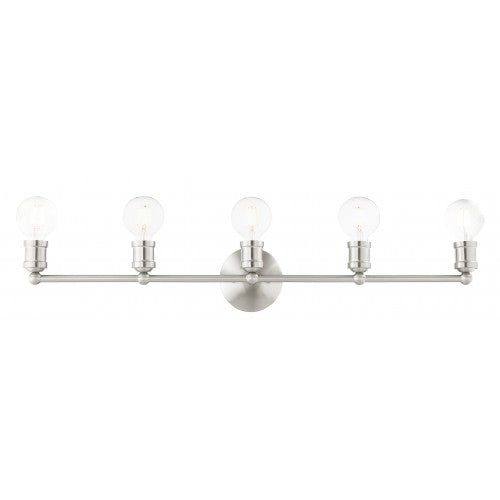 5 Light Brushed Nickel Bath Vanity Wall Sconce Livex