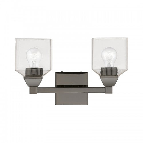 2 Light Black Chrome Vanity Sconce Wall Sconce Livex