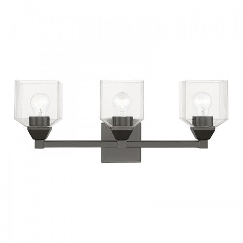 3 Light Black Chrome Vanity Sconce Wall Sconce Livex