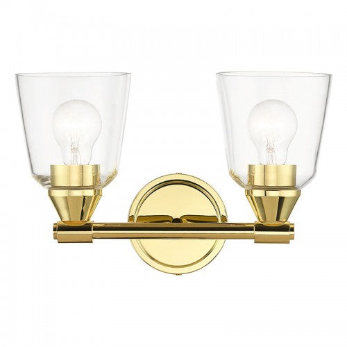 2 Light Polished Brass Vanity Sconce Wall Sconce Livex