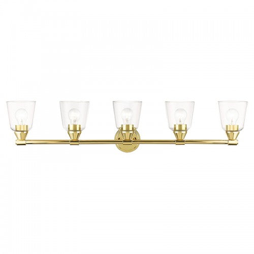 5 Light Polished Brass Large Vanity Sconce Wall Sconce Livex