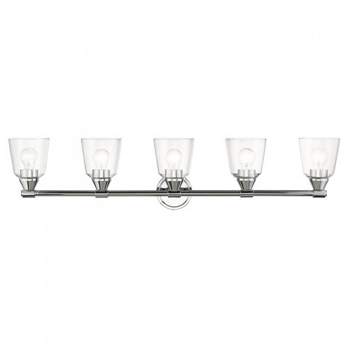 5 Light Polished Chrome Large Vanity Sconce Wall Sconce Livex