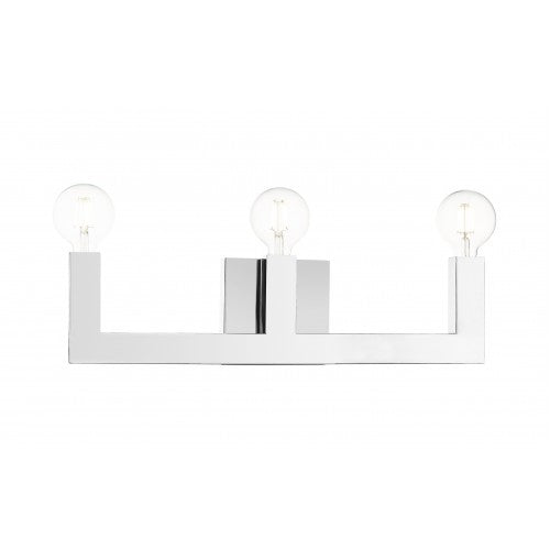 3 Light Polished Chrome Bath Vanity Wall Sconce Livex